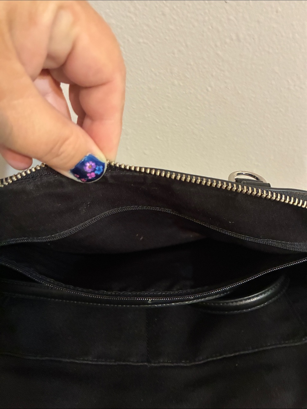 Coach Tea Rose Black Floral Dome Satchel — Orange, Blue & White Flowers - Picture 16 of 16